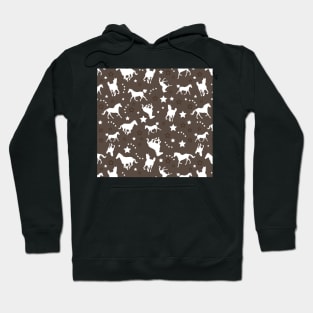 Chocolate Brown Equestrian Horse Pattern Western Stars Cowgirl Equine Patterns Hoodie